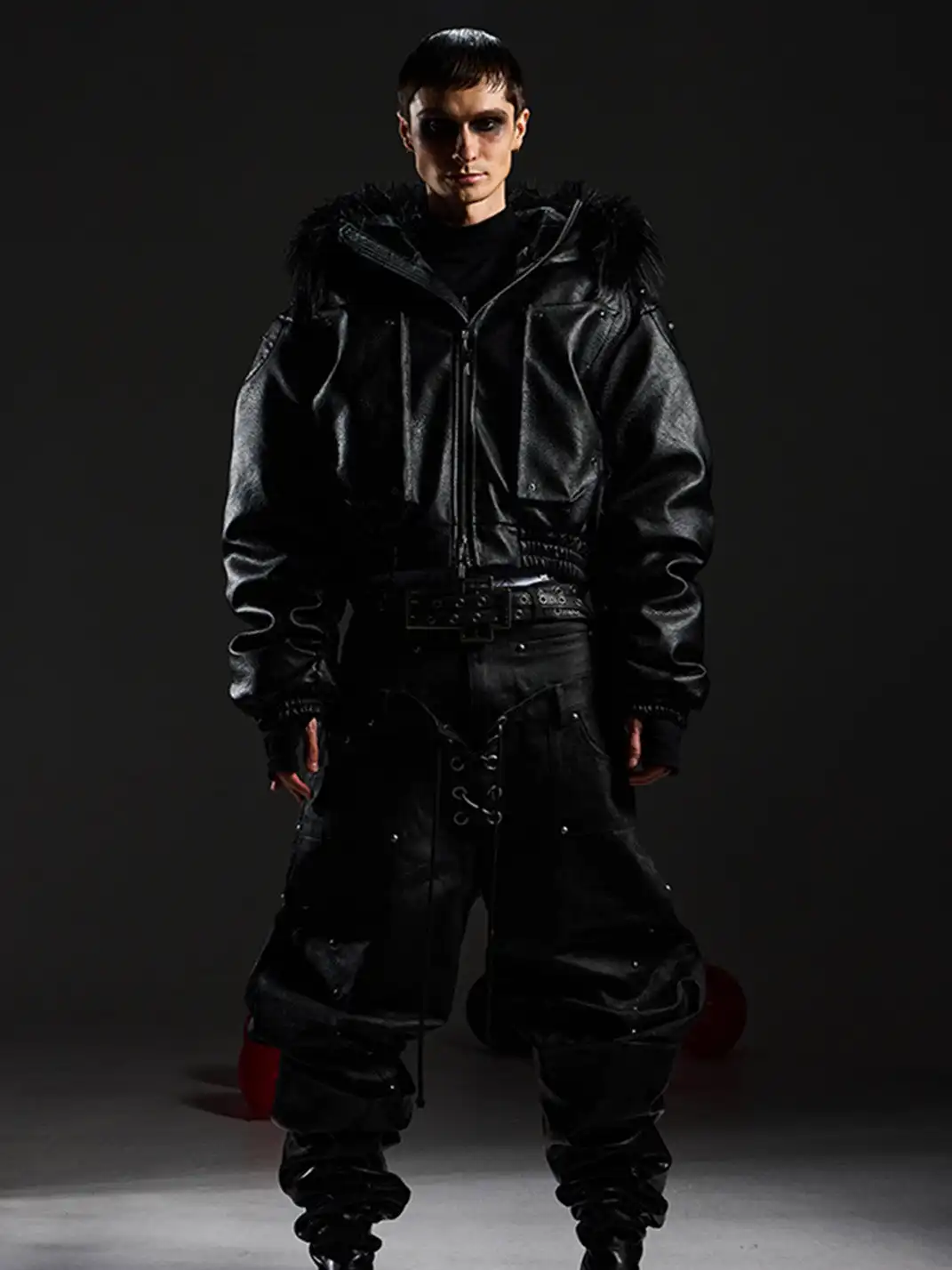 DARKRTPTS | Armor Detachable Fur Collar Hooded Cotton Coat