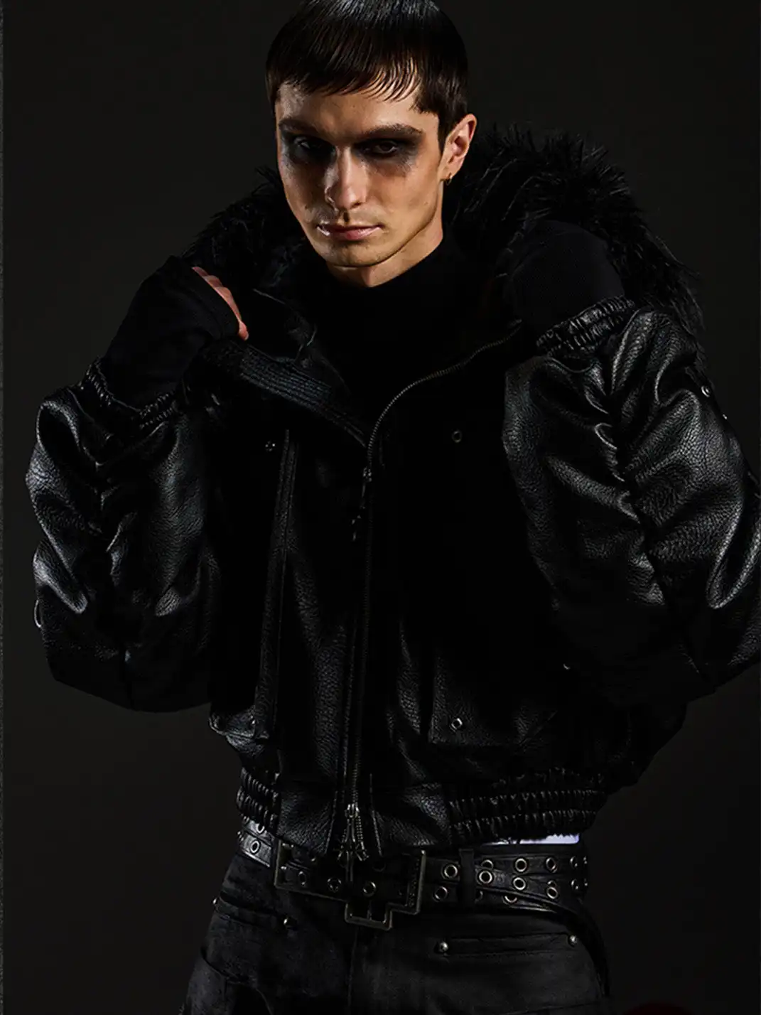 DARKRTPTS | Armor Detachable Fur Collar Hooded Cotton Coat