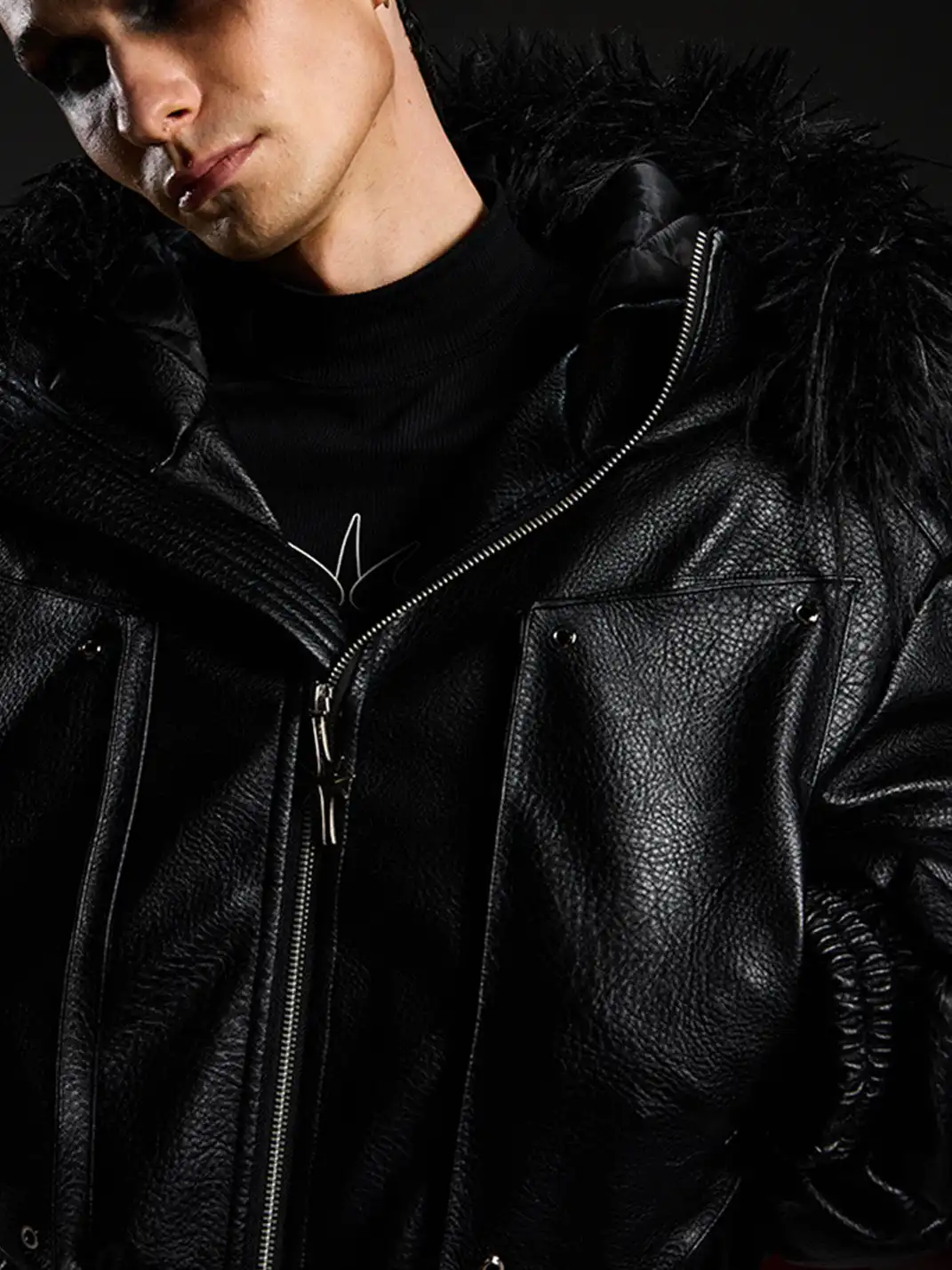 DARKRTPTS | Armor Detachable Fur Collar Hooded Cotton Coat