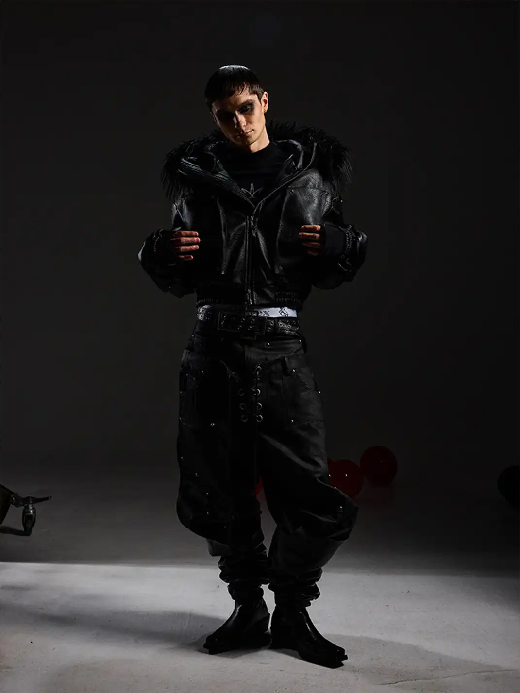 DARKRTPTS | Armor Detachable Fur Collar Hooded Cotton Coat