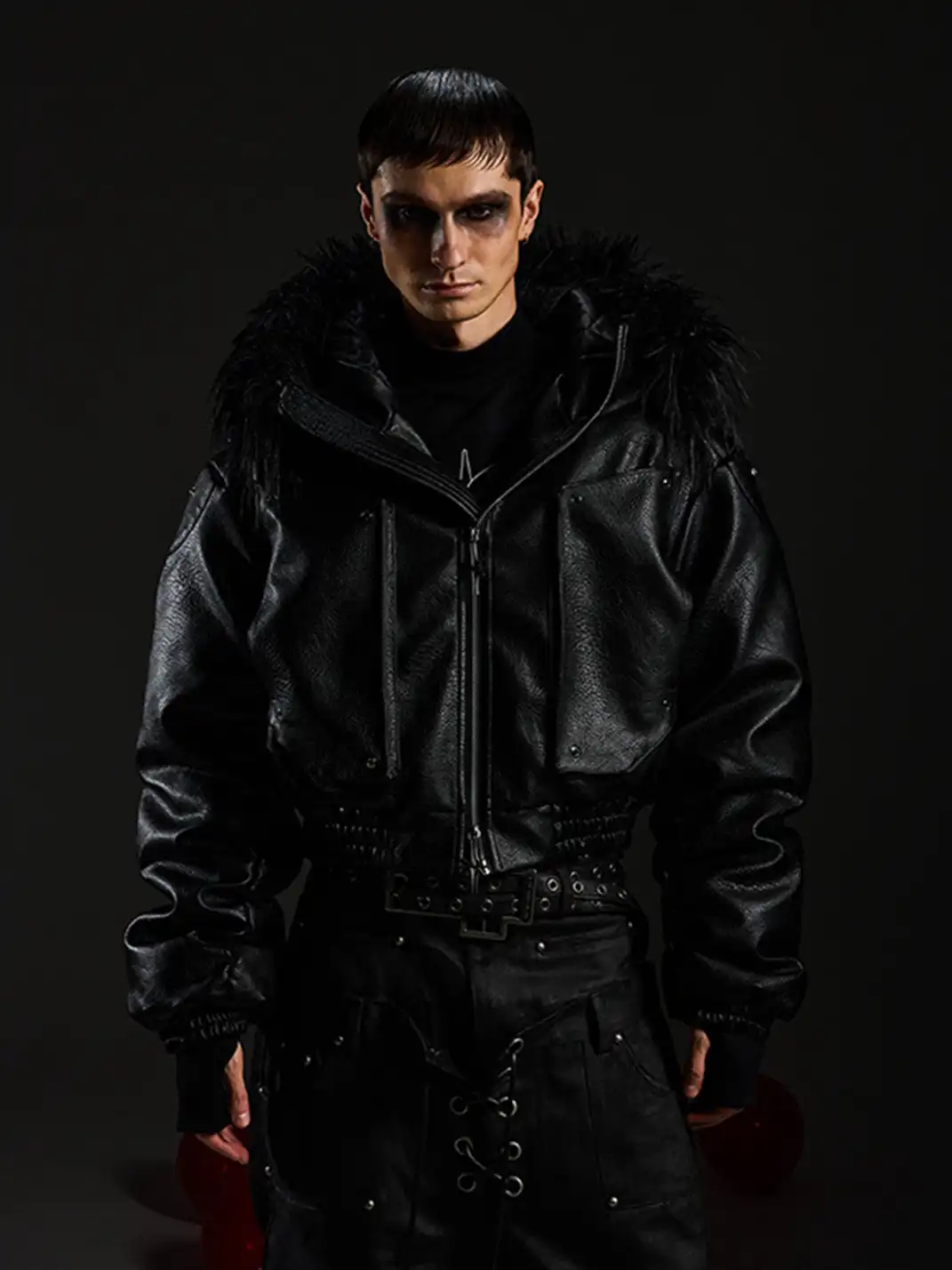 DARKRTPTS | Armor Detachable Fur Collar Hooded Cotton Coat