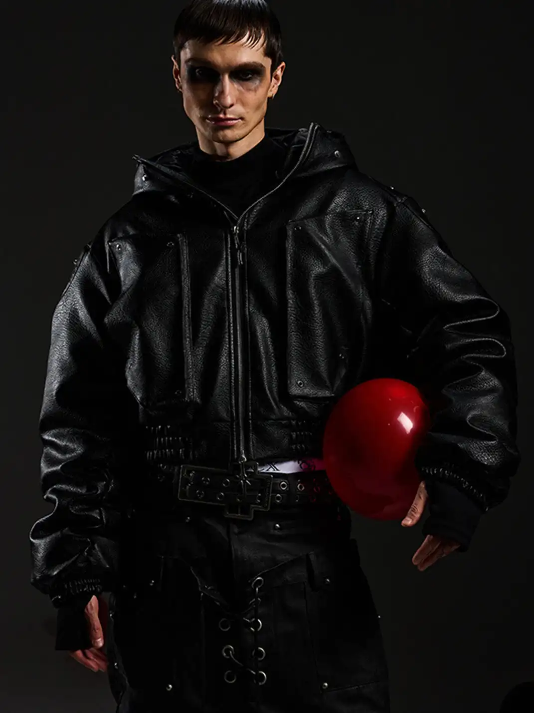DARKRTPTS | Armor Detachable Fur Collar Hooded Cotton Coat