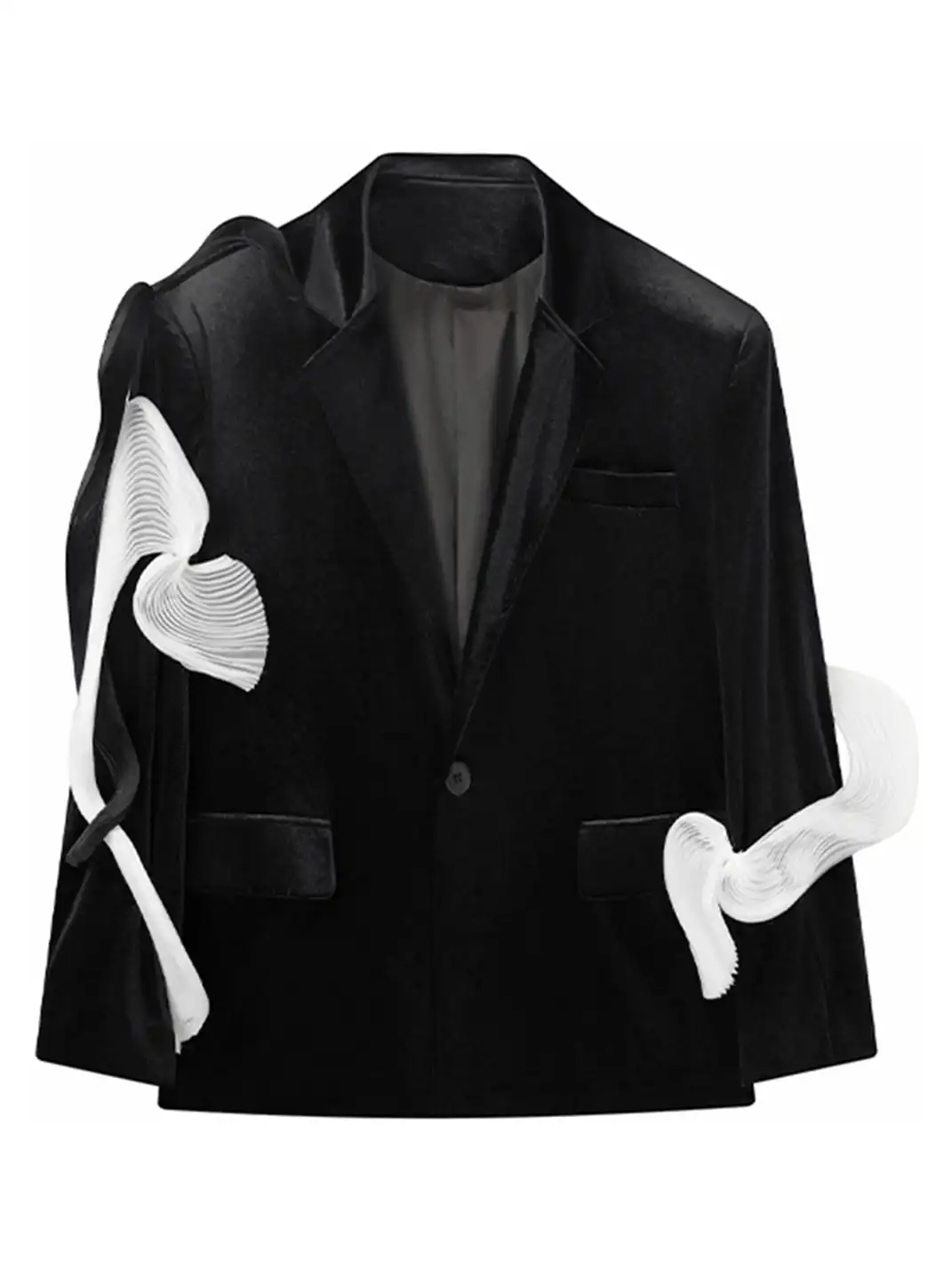 JIECHI | Velvet Deep V Blazer