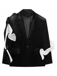 JIECHI | Velvet Deep V Blazer