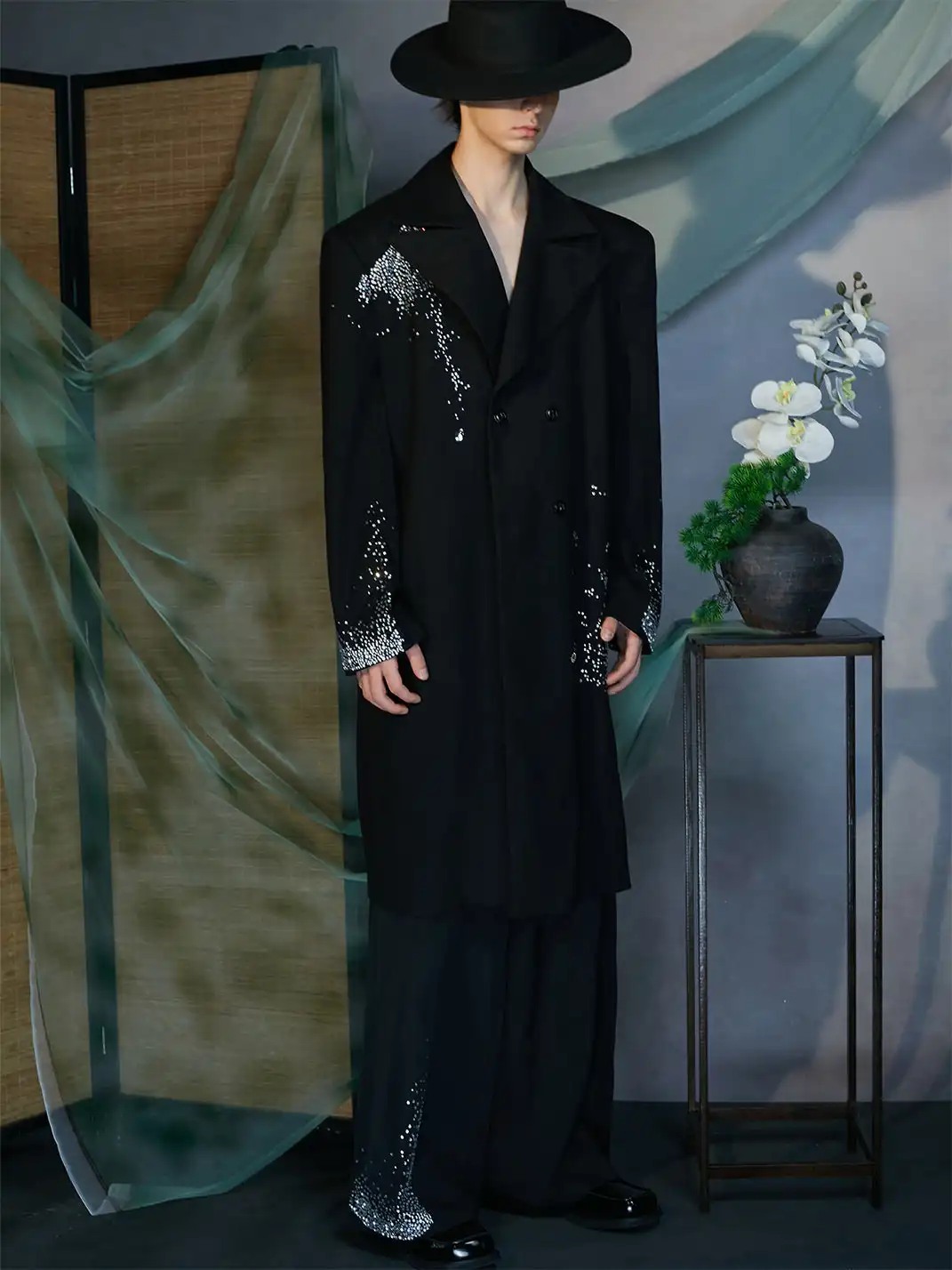 JIECHI | Diamond Wide-Leg Pants