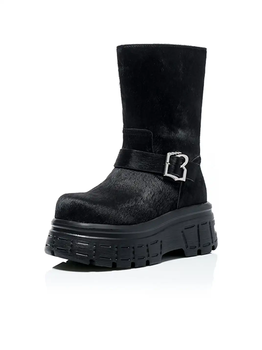 UnicornBlood | Glossy Calf Hair High-Top Rider Boots