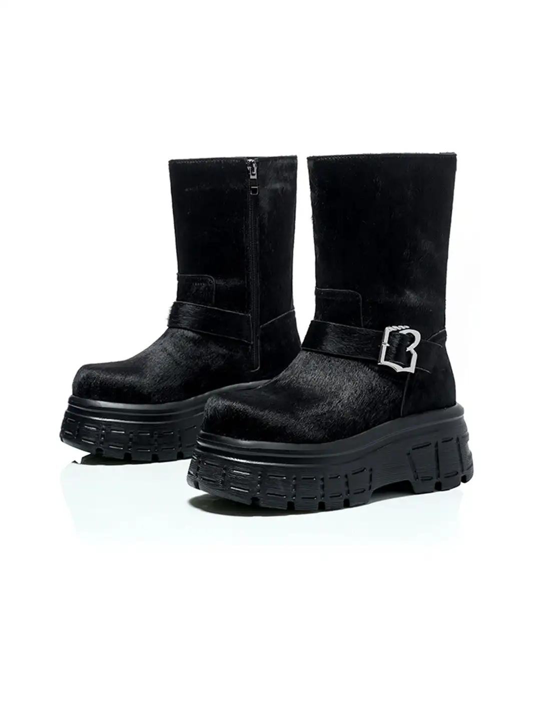 UnicornBlood | Glossy Calf Hair High-Top Rider Boots