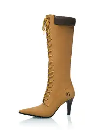 UnicornBlood | Pointed Toe High Heel Lace-Up Knee-High Boots
