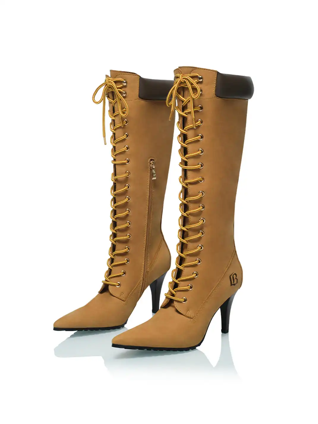 UnicornBlood | Pointed Toe High Heel Lace-Up Knee-High Boots