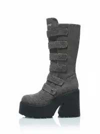 UnicornBlood | Velcro Straps Platform Heeled High Boots