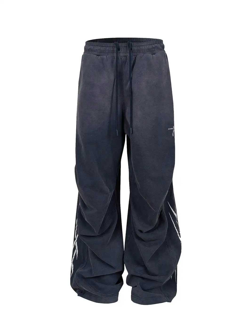 SGW | Distressed Pleated Drawstring Baggy Pants