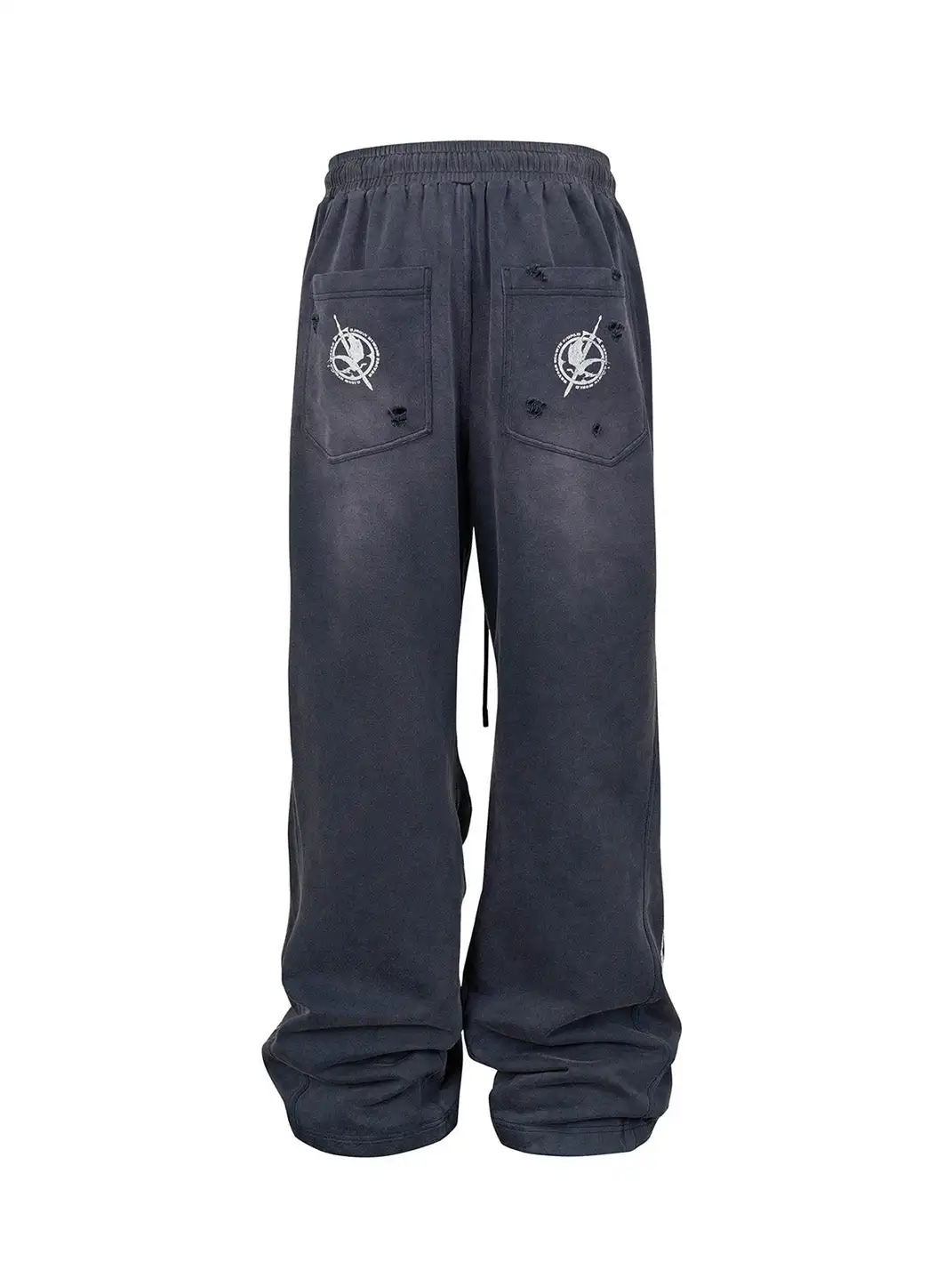 SGW | Distressed Pleated Drawstring Baggy Pants