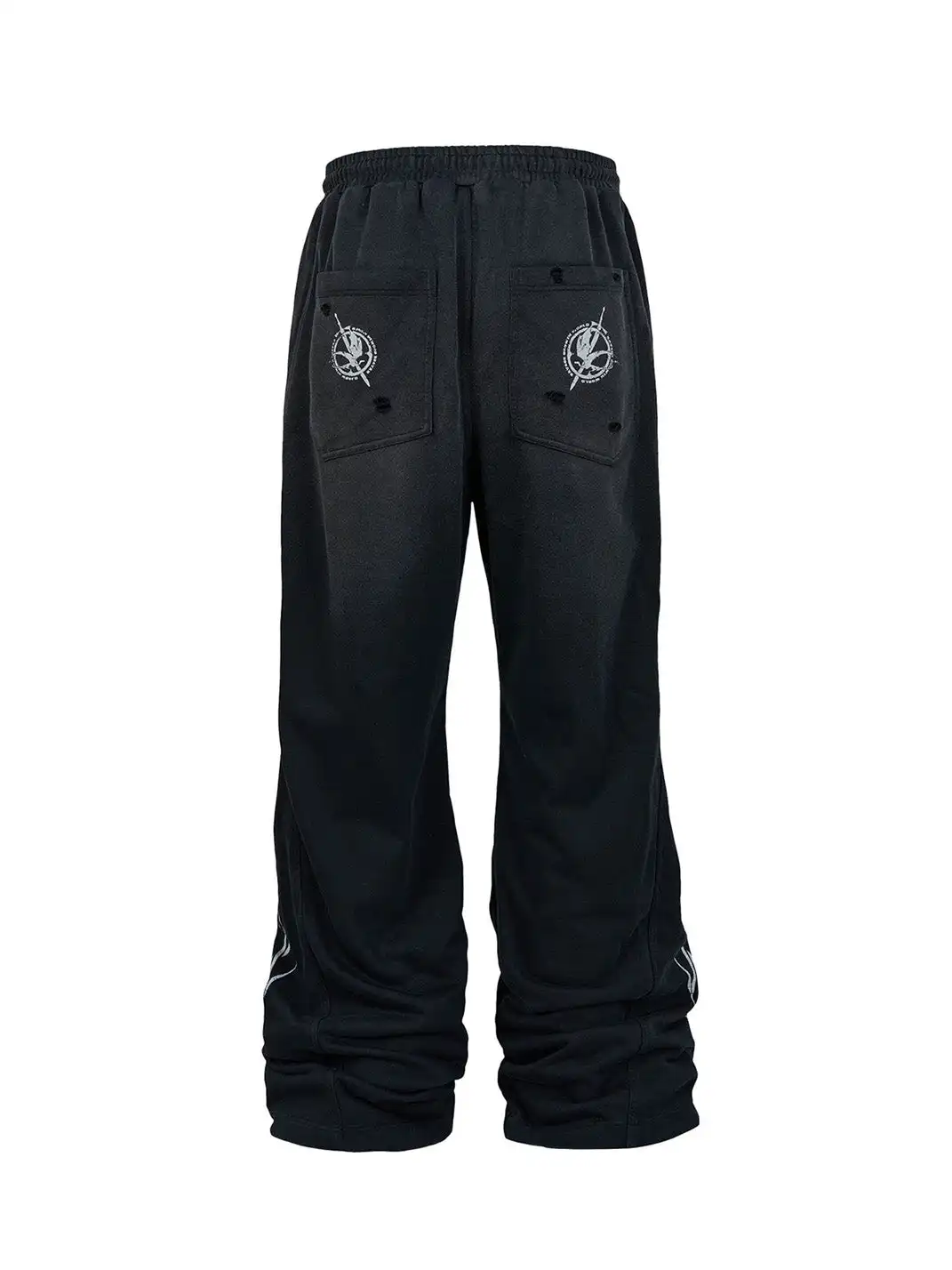 SGW | Distressed Pleated Drawstring Baggy Pants