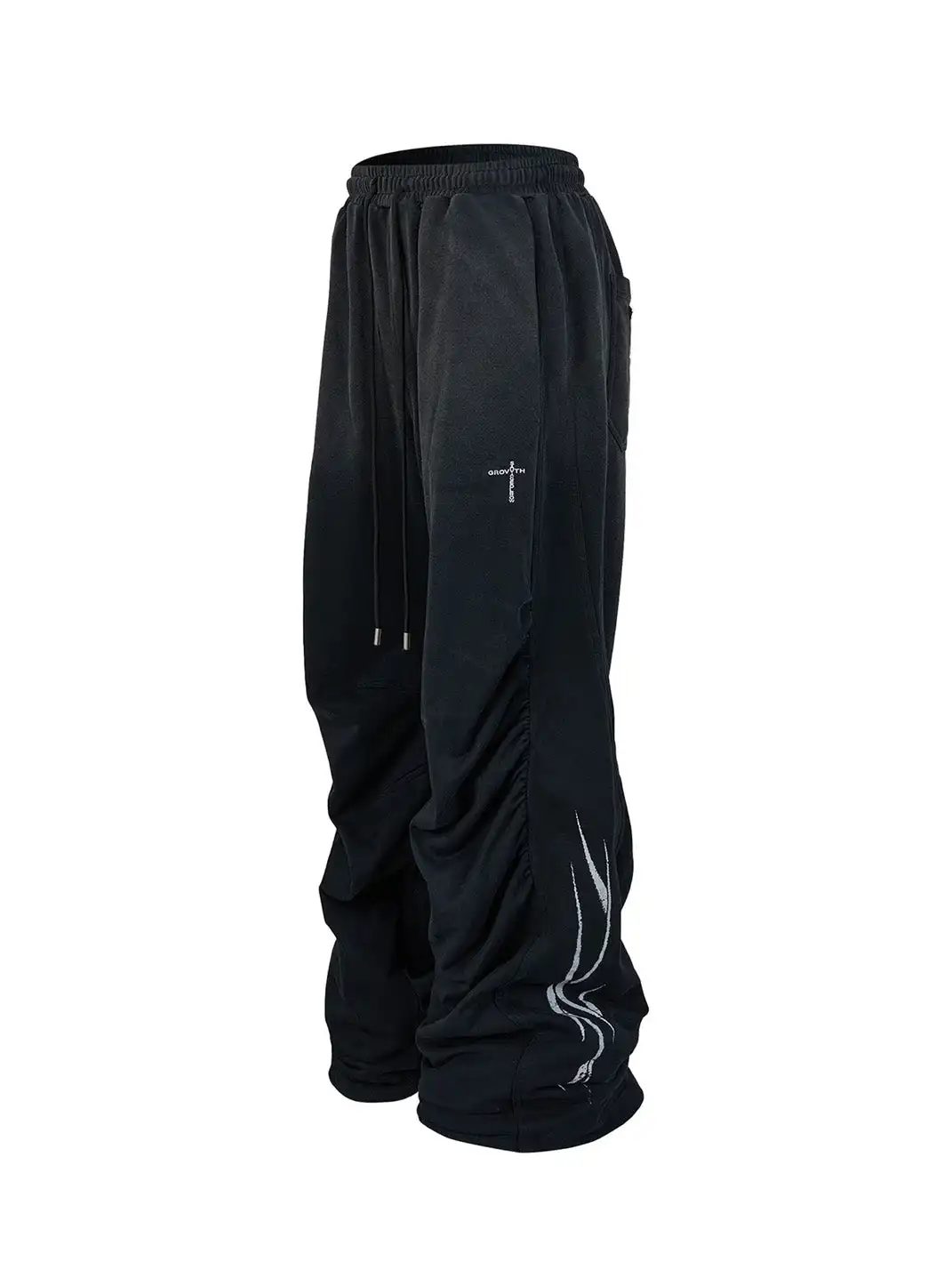 SGW | Distressed Pleated Drawstring Baggy Pants