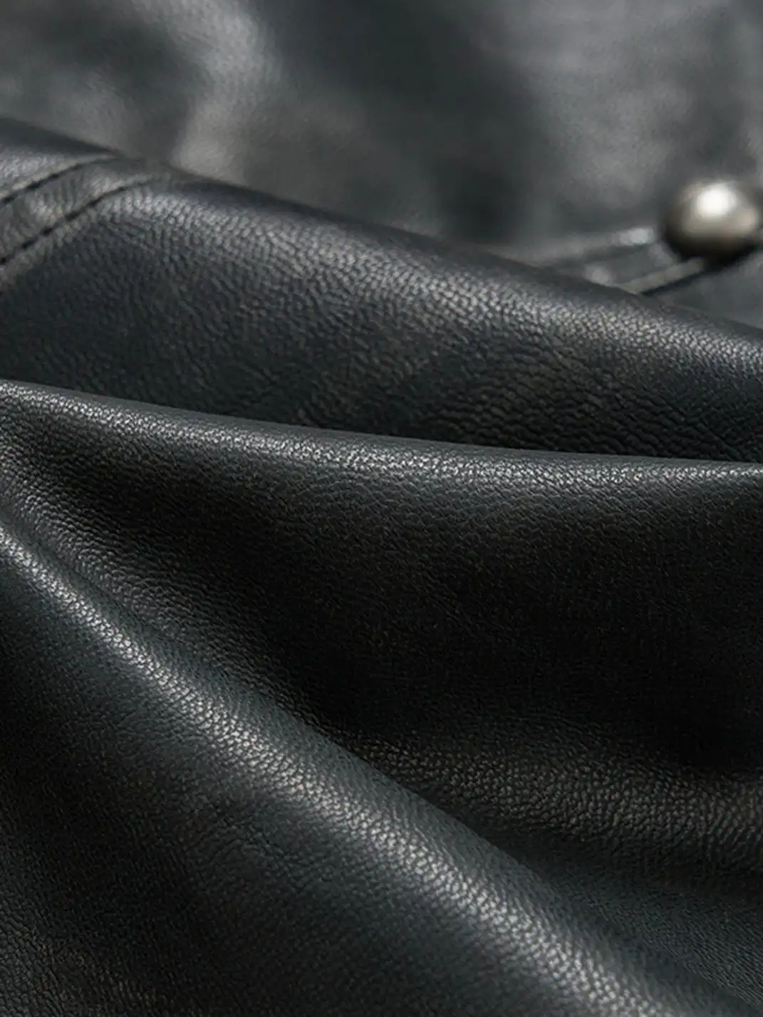 SGW | Crossed Spliced Rivet Faux Leather Jacket