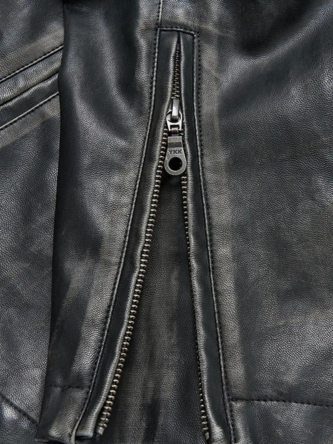 SGW | Crossed Spliced Rivet Faux Leather Jacket