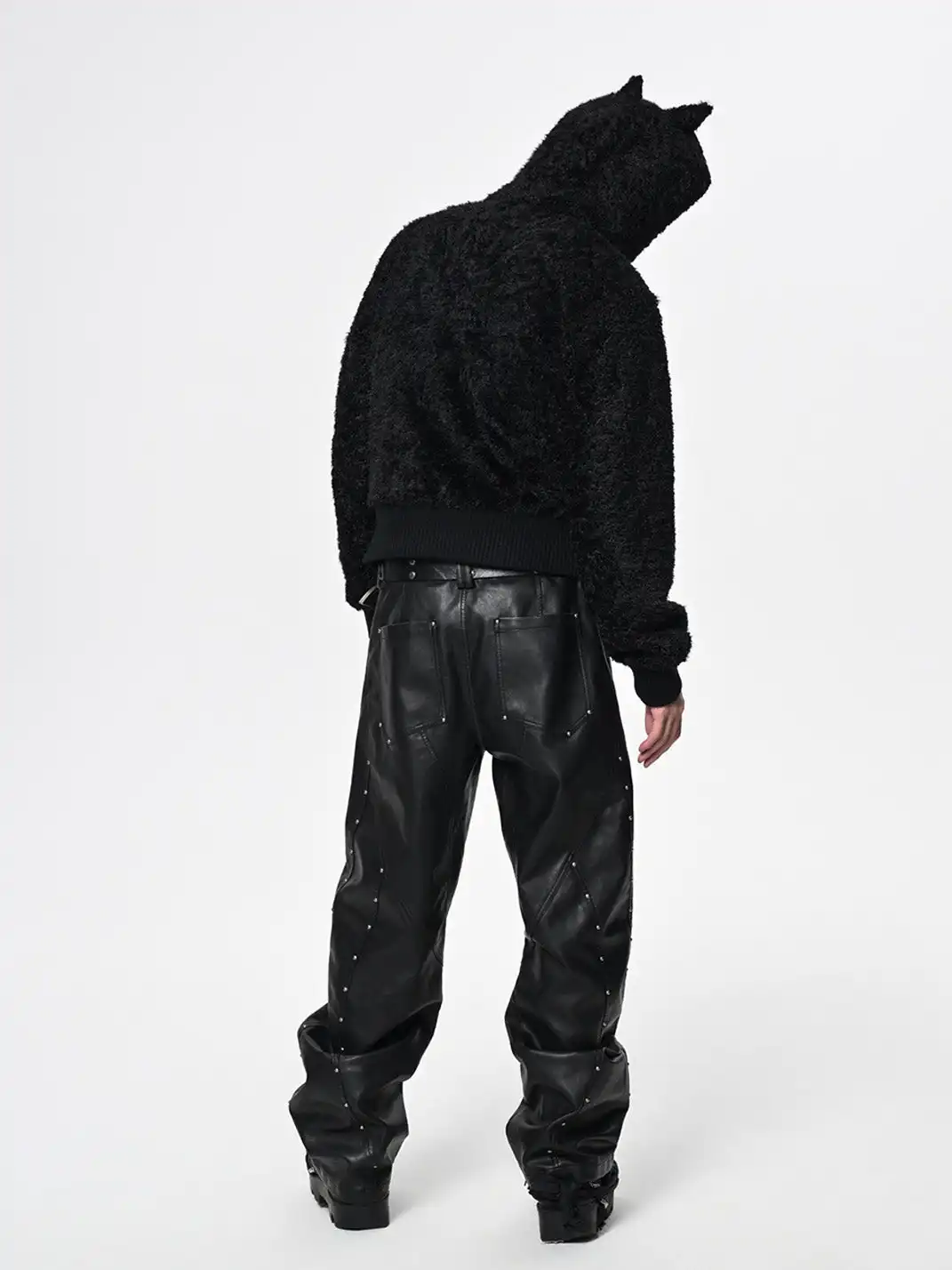 SGW | Heavy-duty Curved Deconstructed Leather Pants