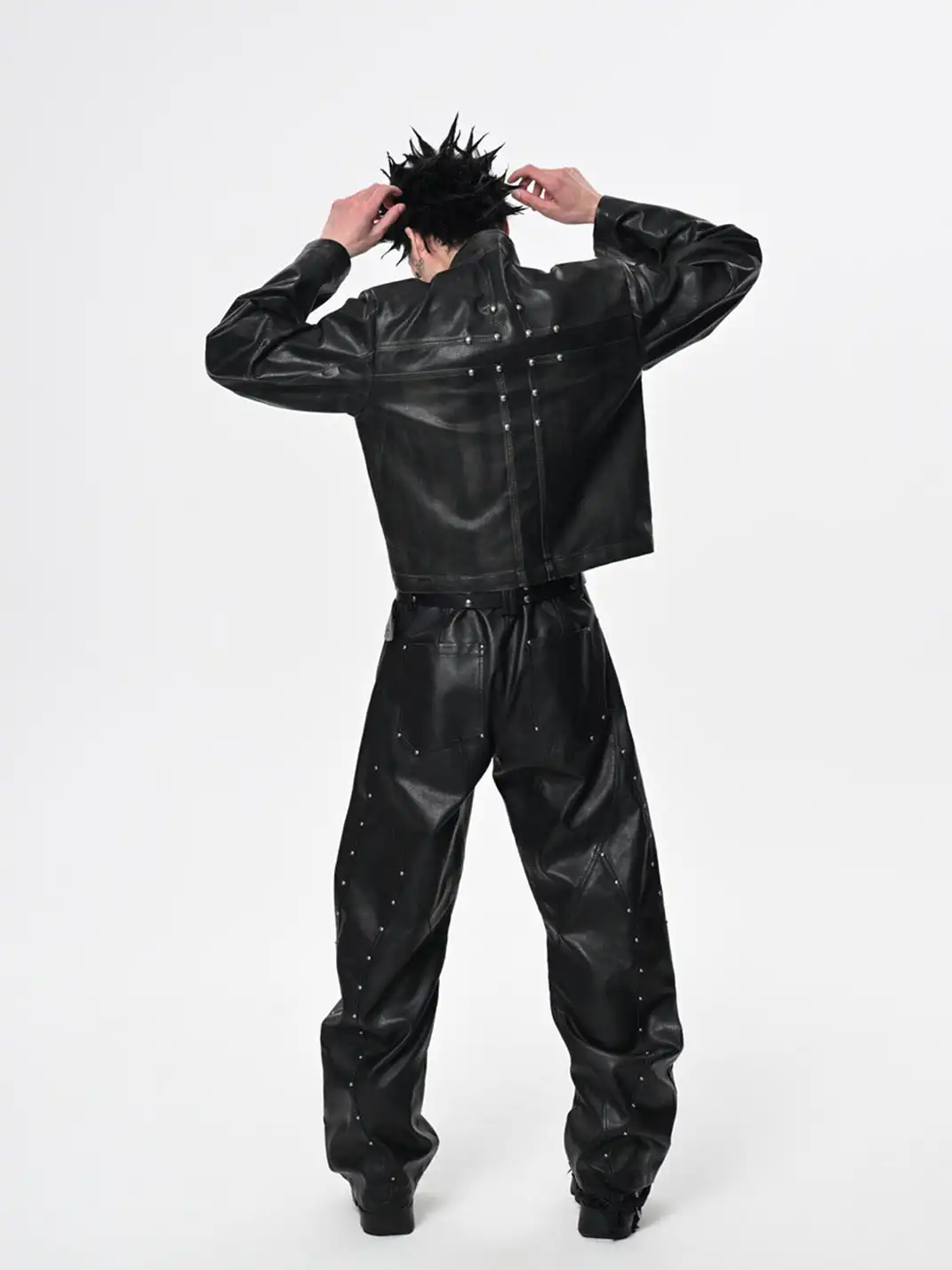 SGW | Heavy-duty Curved Deconstructed Leather Pants