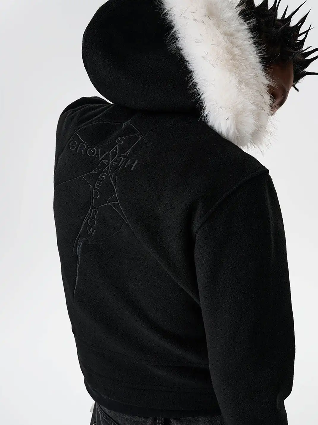 SGW | Detachable Fur Collar Double-Zipper Coat