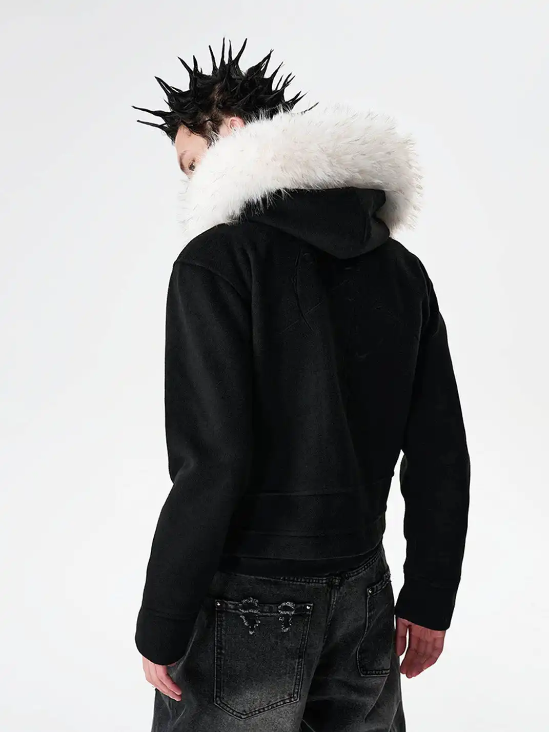 SGW | Detachable Fur Collar Double-Zipper Coat