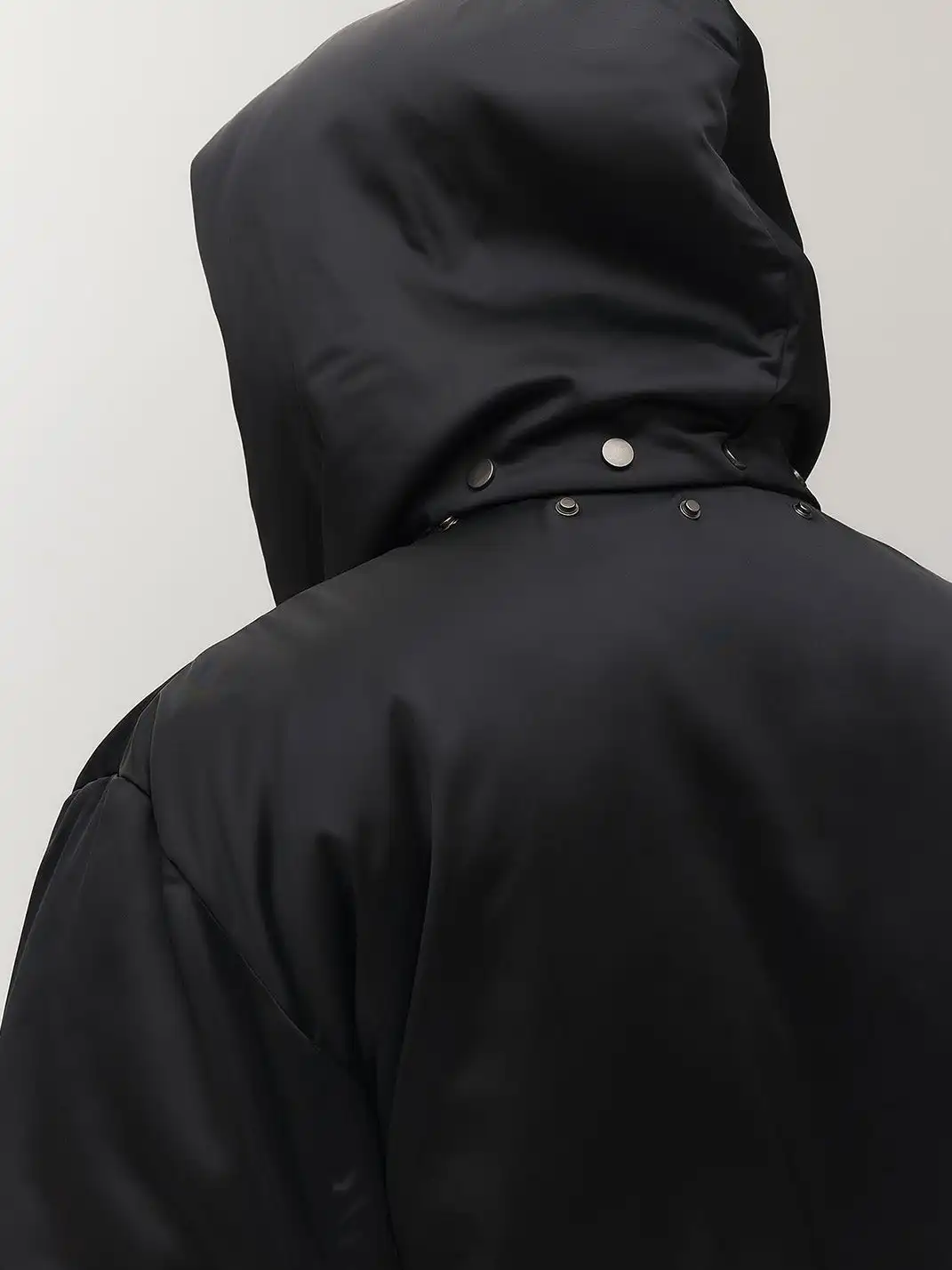SGW | Detachable Hood Satin Oversized Bomber Jacket