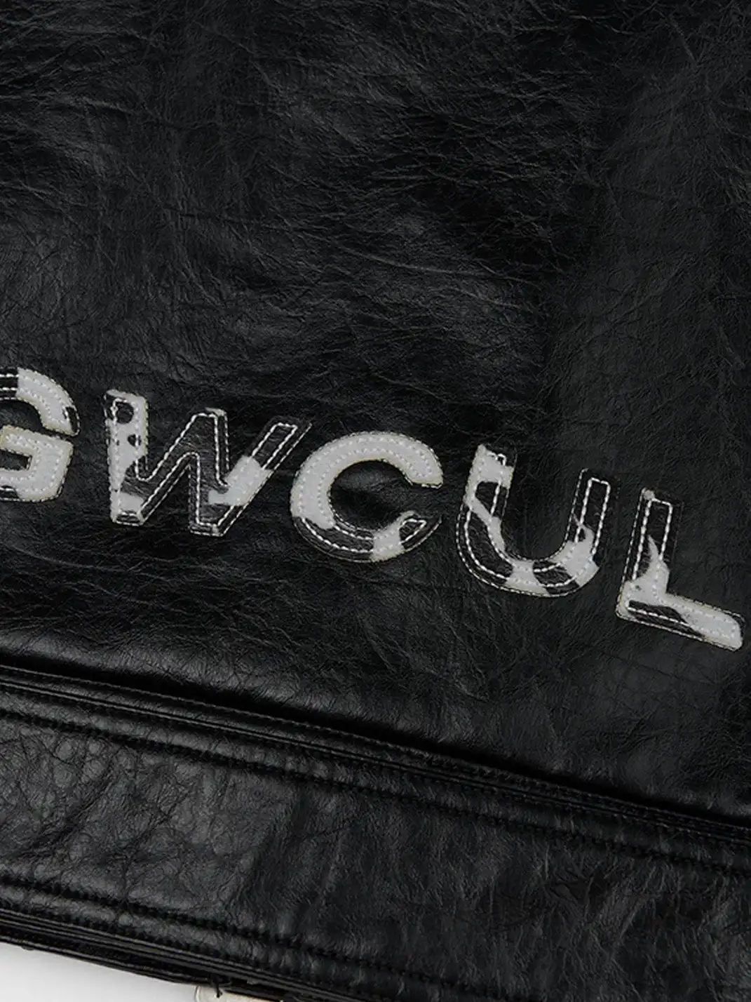 SGW | Horse Patch Faux Leather Moto Jacket