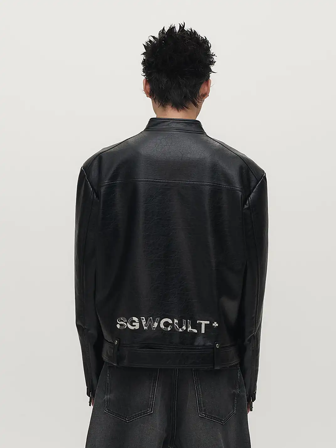 SGW | Horse Patch Faux Leather Moto Jacket