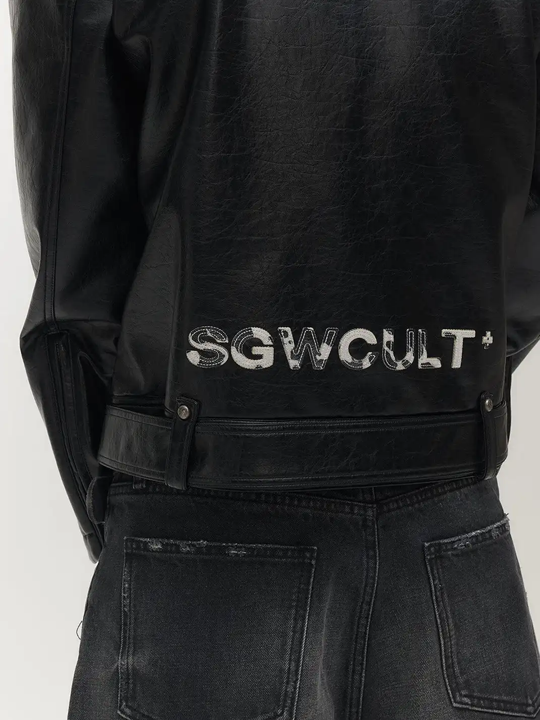 SGW | Horse Patch Faux Leather Moto Jacket