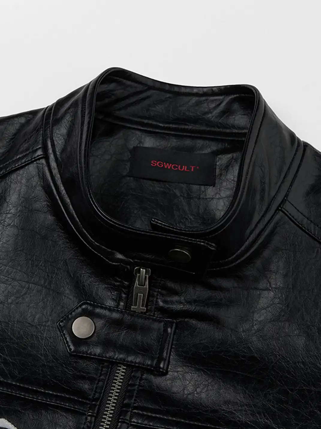 SGW | Horse Patch Faux Leather Moto Jacket