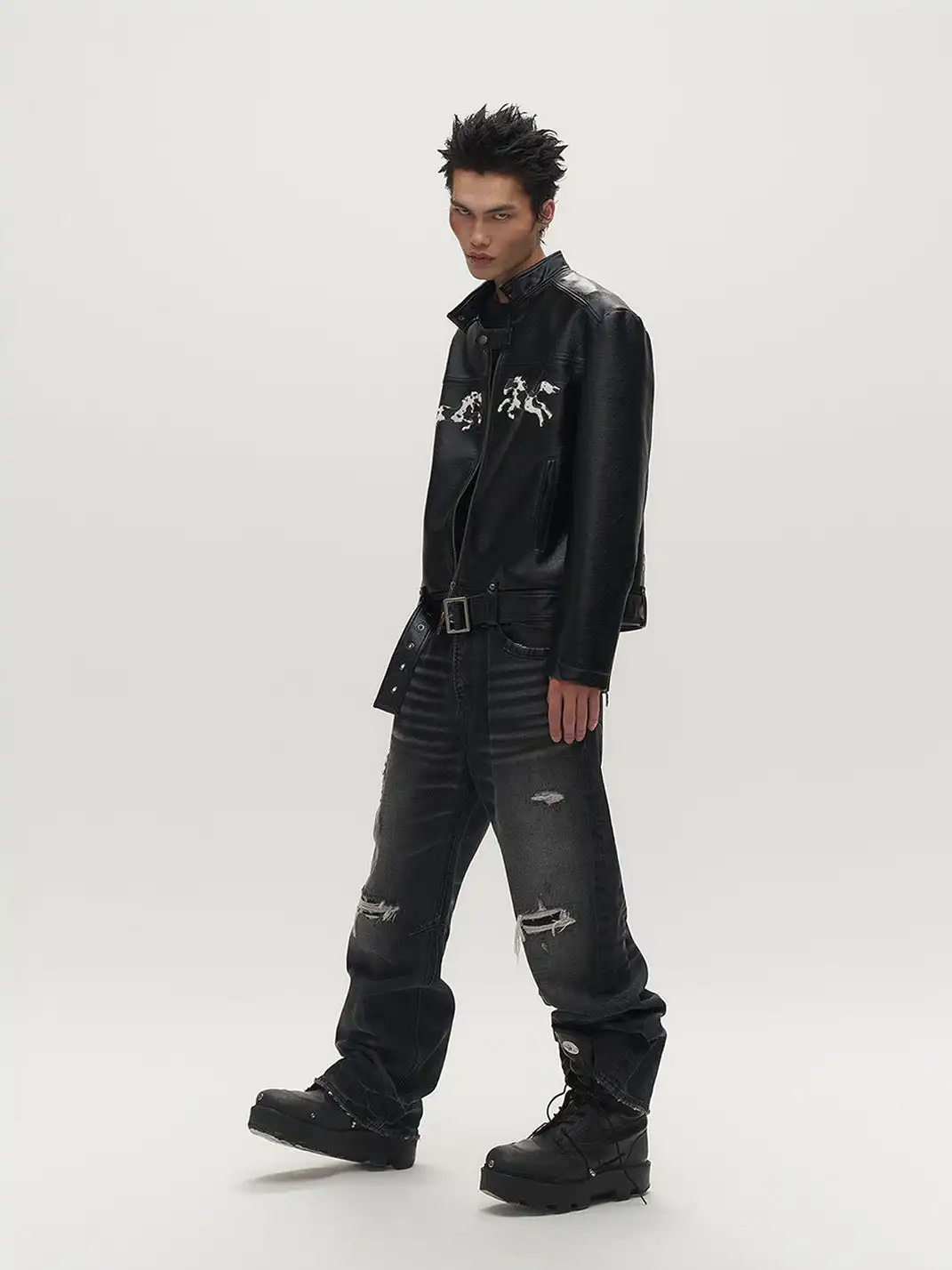 SGW | Horse Patch Faux Leather Moto Jacket