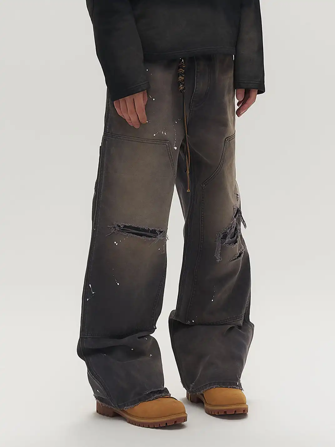 SGW | Distressed Double-Knee Splatter Jeans