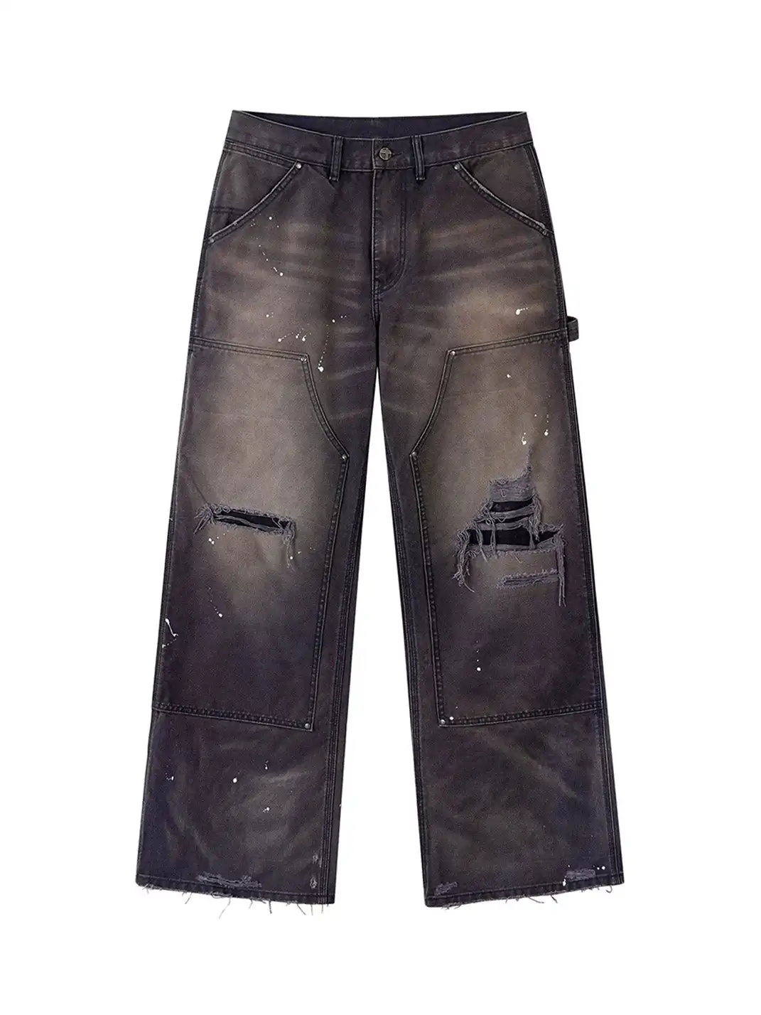 SGW | Distressed Double-Knee Splatter Jeans