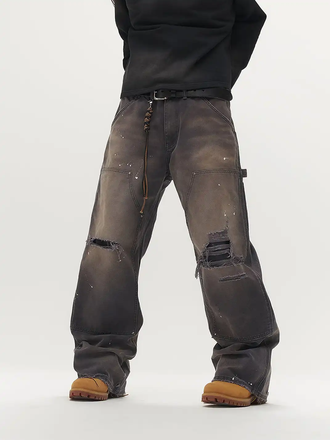 SGW | Distressed Double-Knee Splatter Jeans