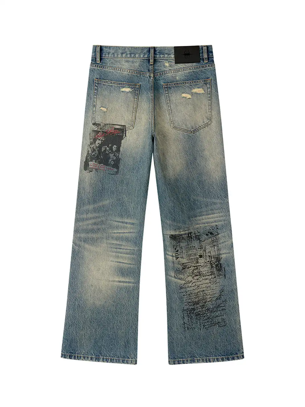 SGW | Washed Ripped Straight Leg Jeans