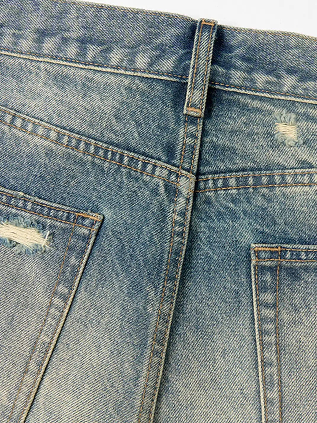 SGW | Washed Ripped Straight Leg Jeans