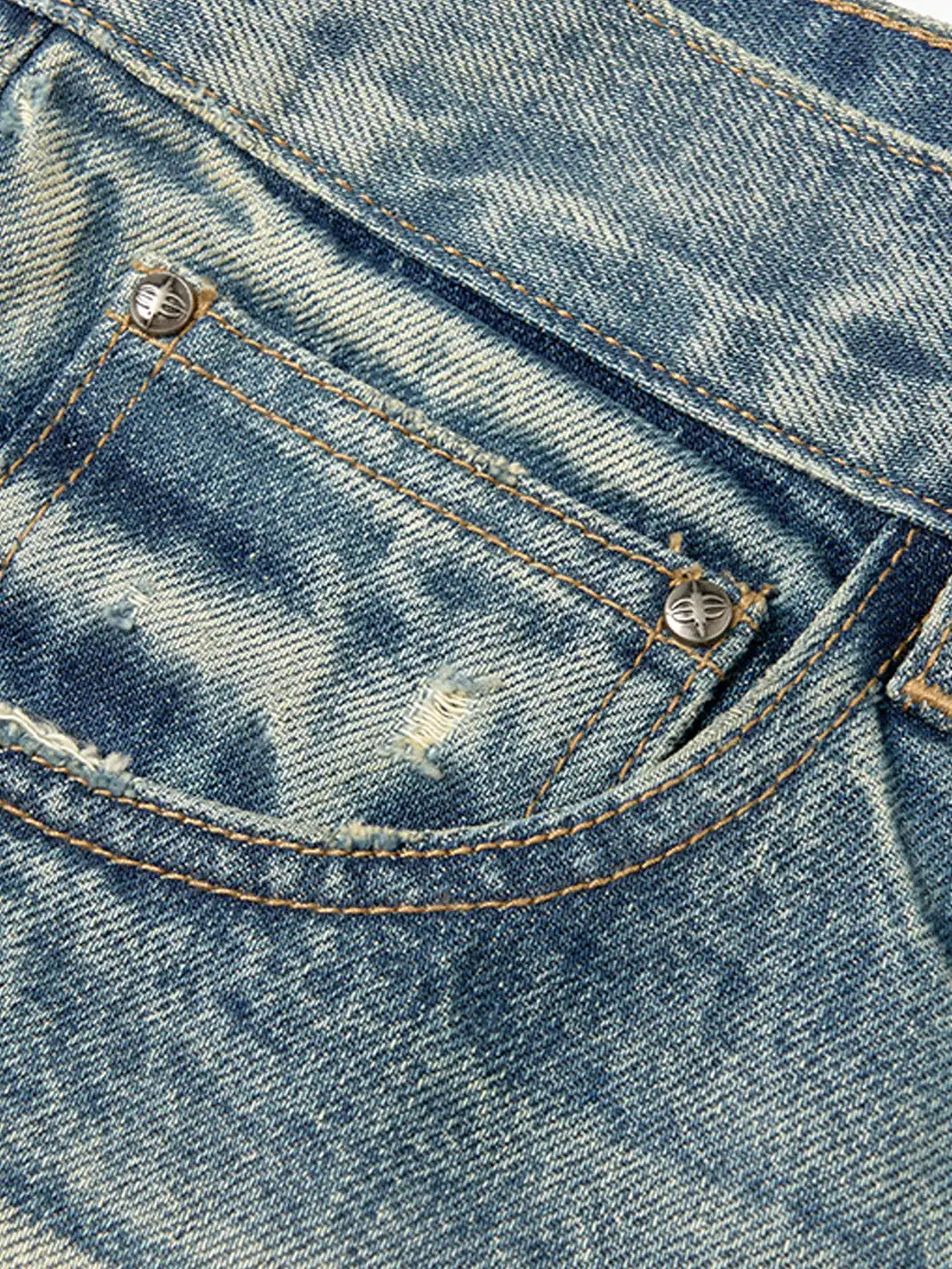 SGW | Washed Ripped Straight Leg Jeans