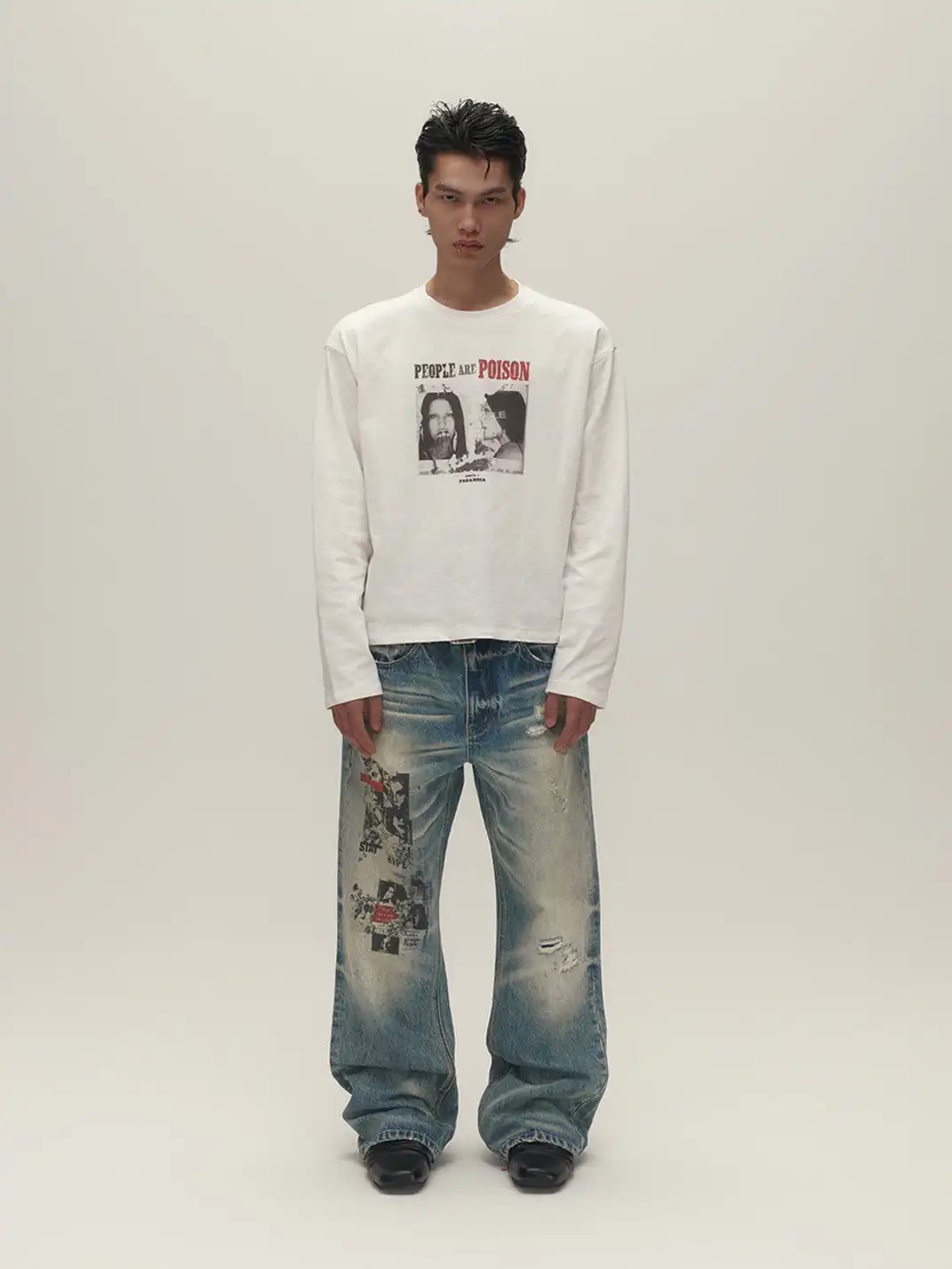 SGW | Washed Ripped Straight Leg Jeans