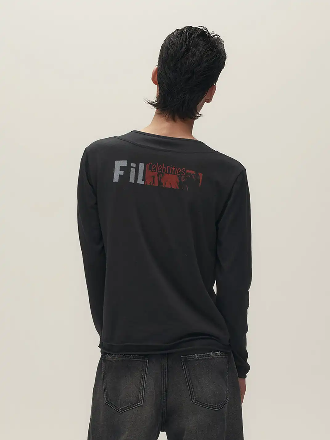 SGW | Graphic Double-Layer Neckline Long-Sleeve Tee