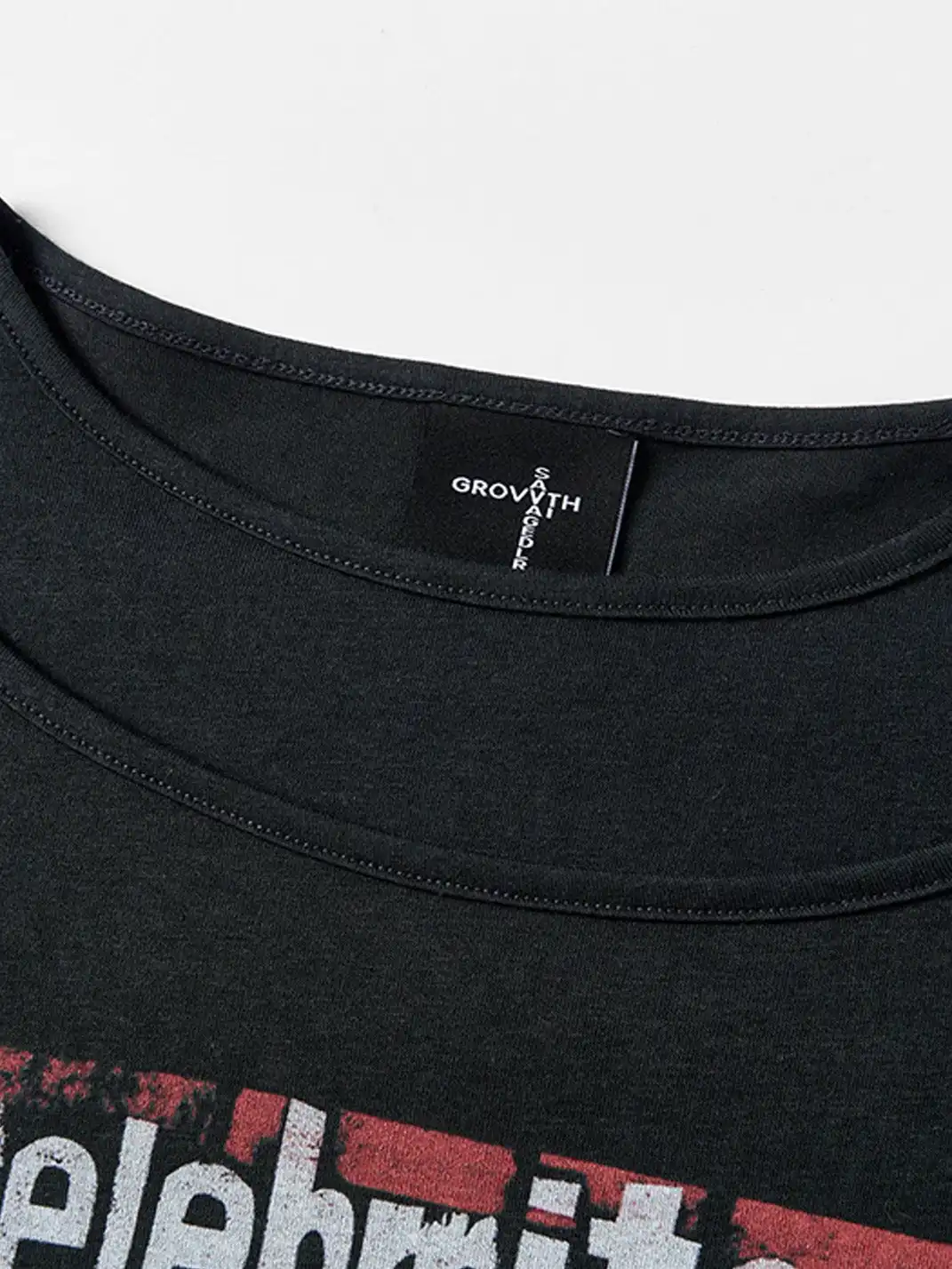 SGW | Graphic Double-Layer Neckline Long-Sleeve Tee