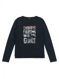 SGW | Graphic Double-Layer Neckline Long-Sleeve Tee