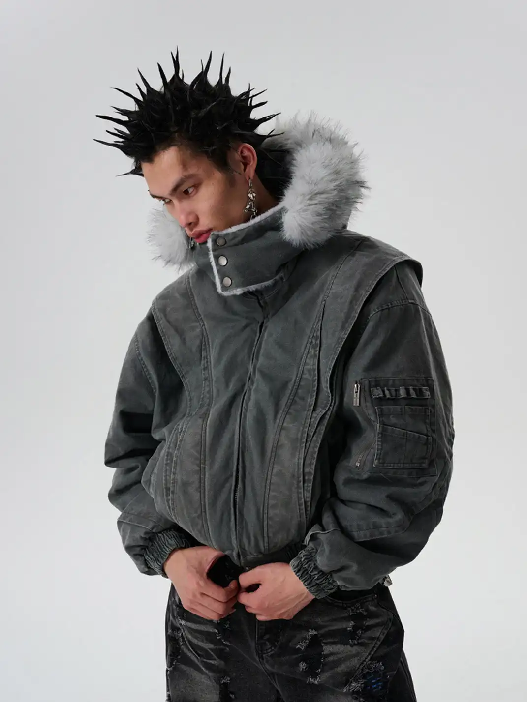 SGW | Fur-lined And Thickened Jacket With Fur Collar