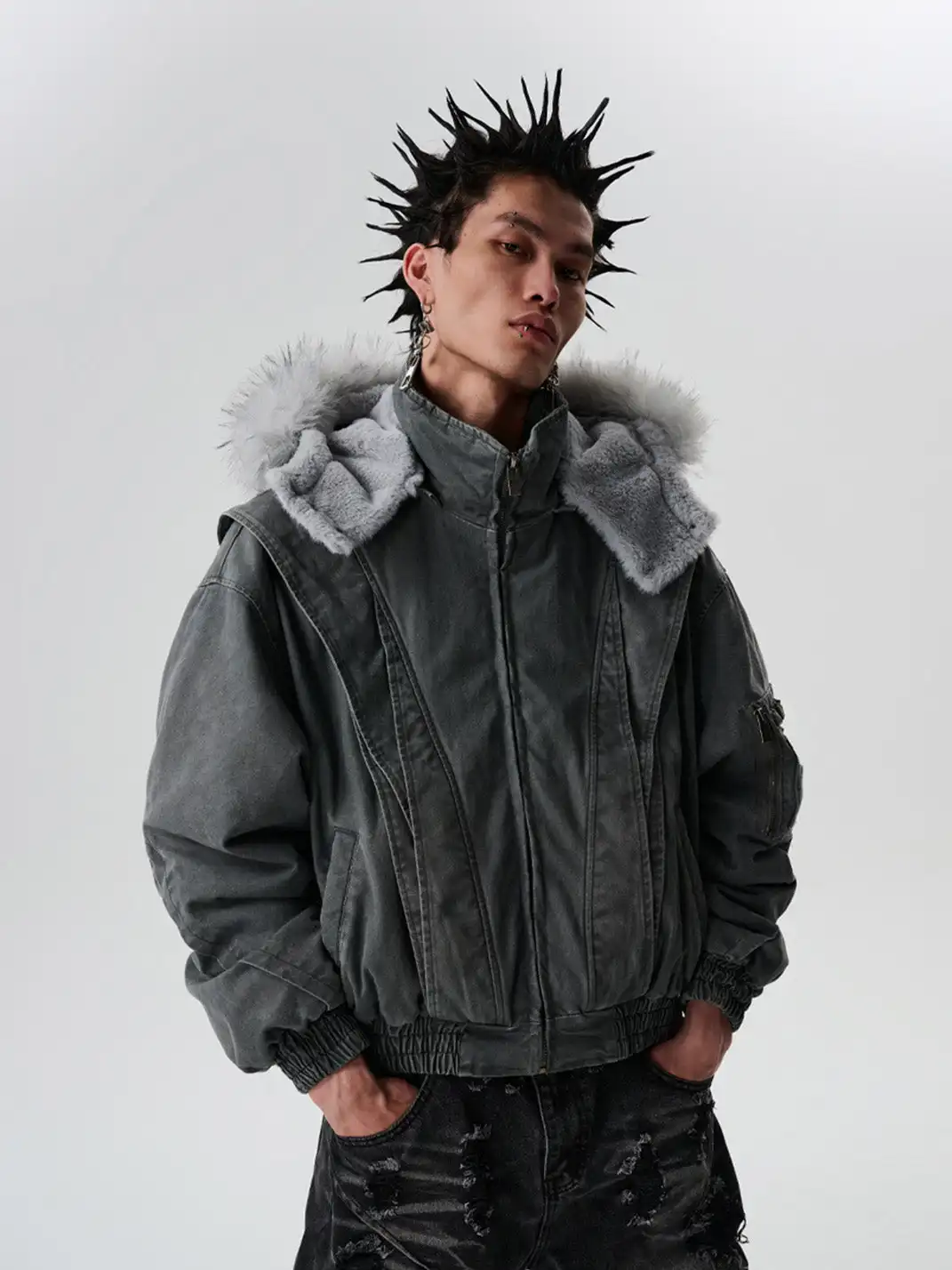 SGW | Fur-lined And Thickened Jacket With Fur Collar