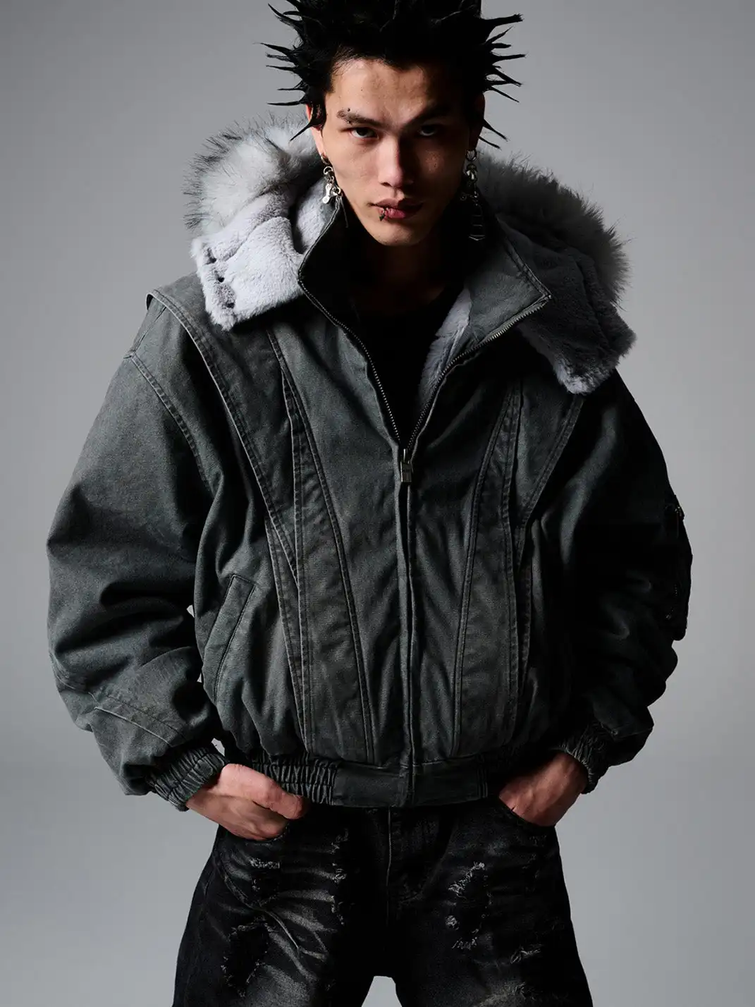 SGW | Fur-lined And Thickened Jacket With Fur Collar