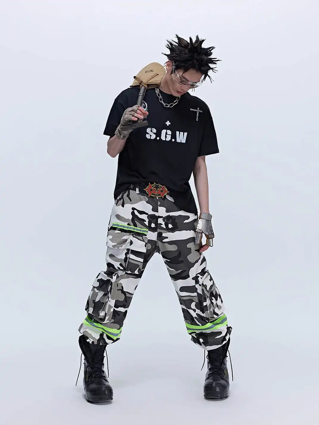 SGW | Camo Reflective Multi-Pocket Cargo Pants