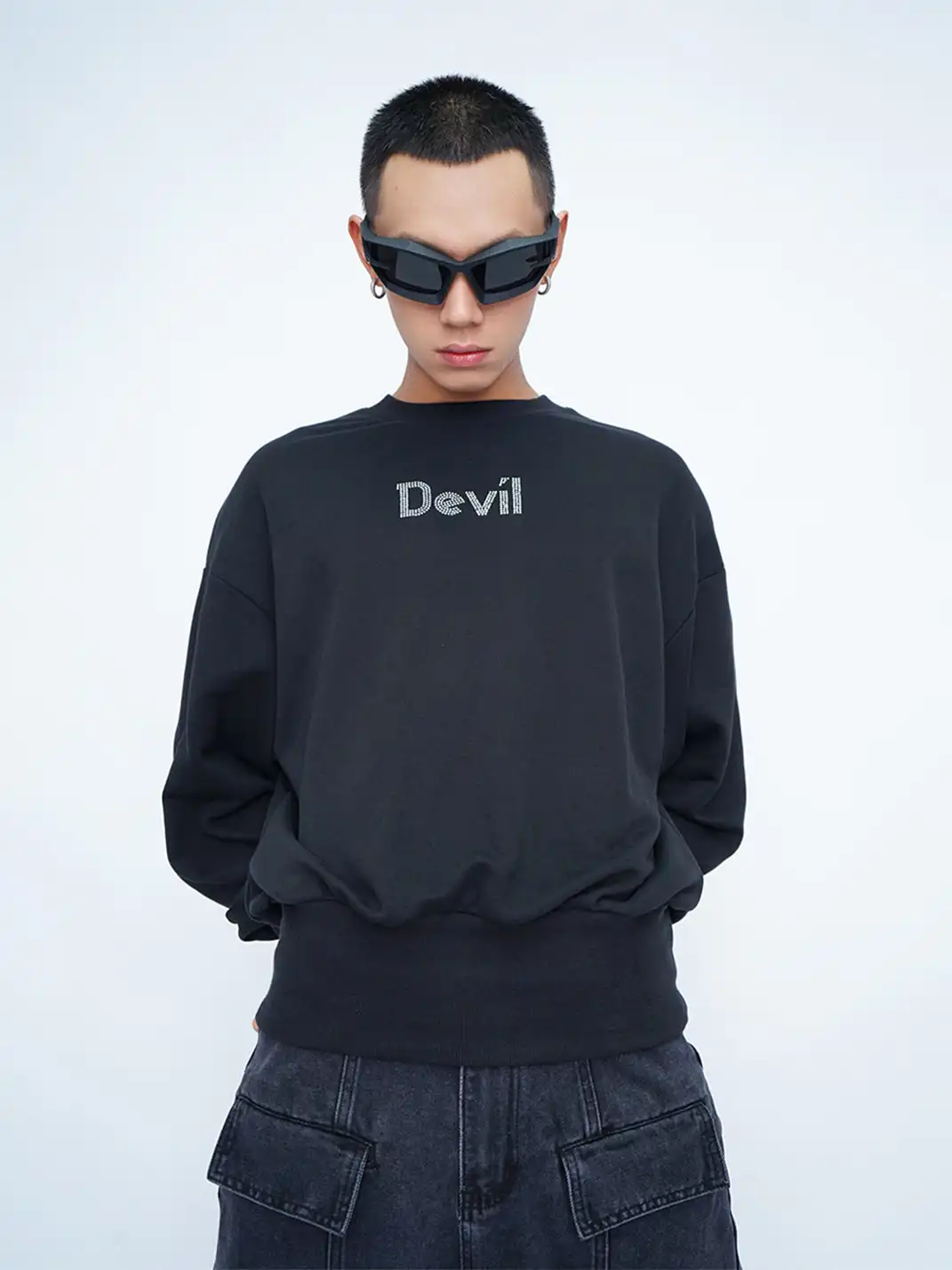 CLP | Devil Rhinestone Sequin Wing Sweatshirt