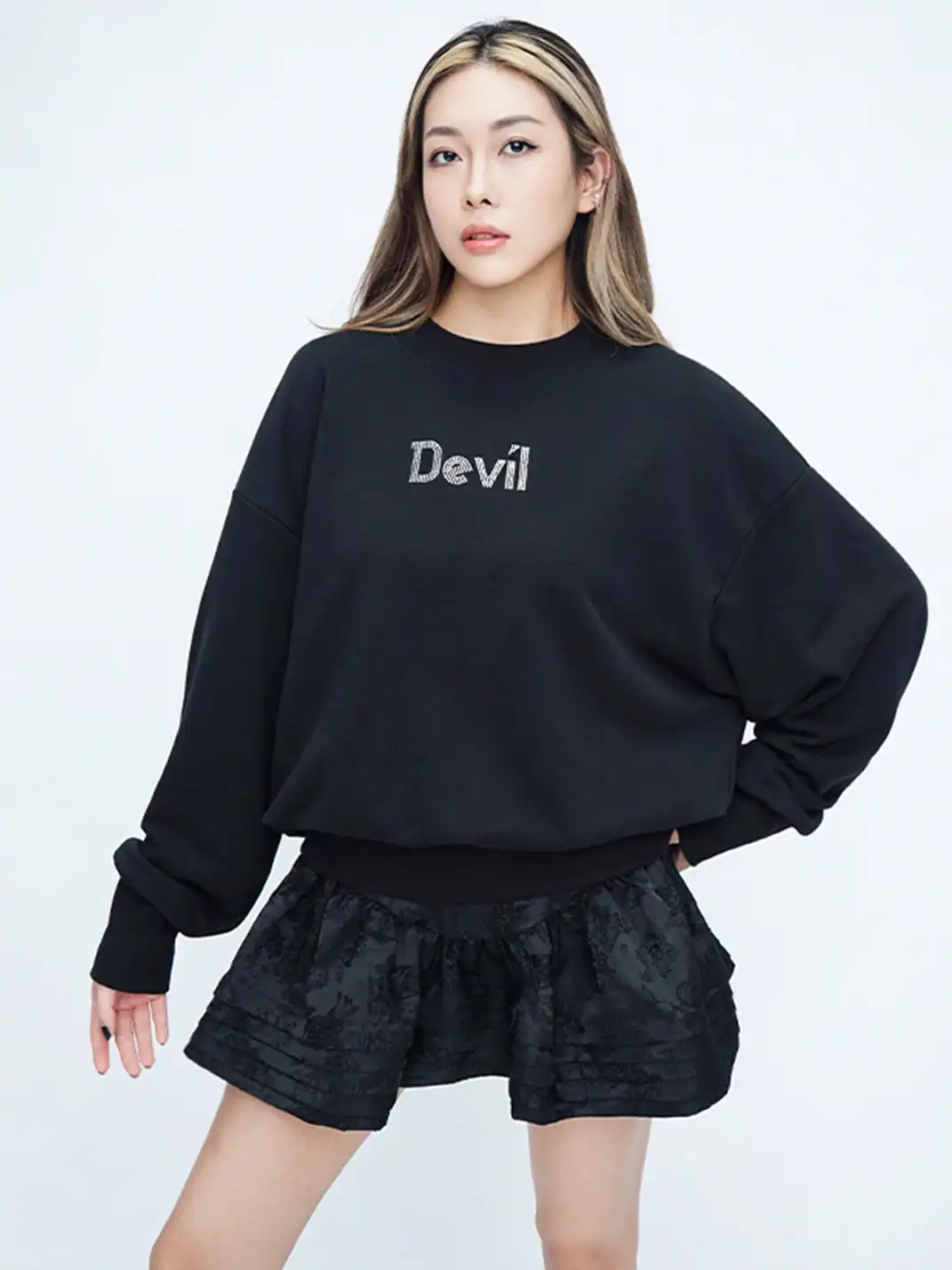 CLP | Devil Rhinestone Sequin Wing Sweatshirt