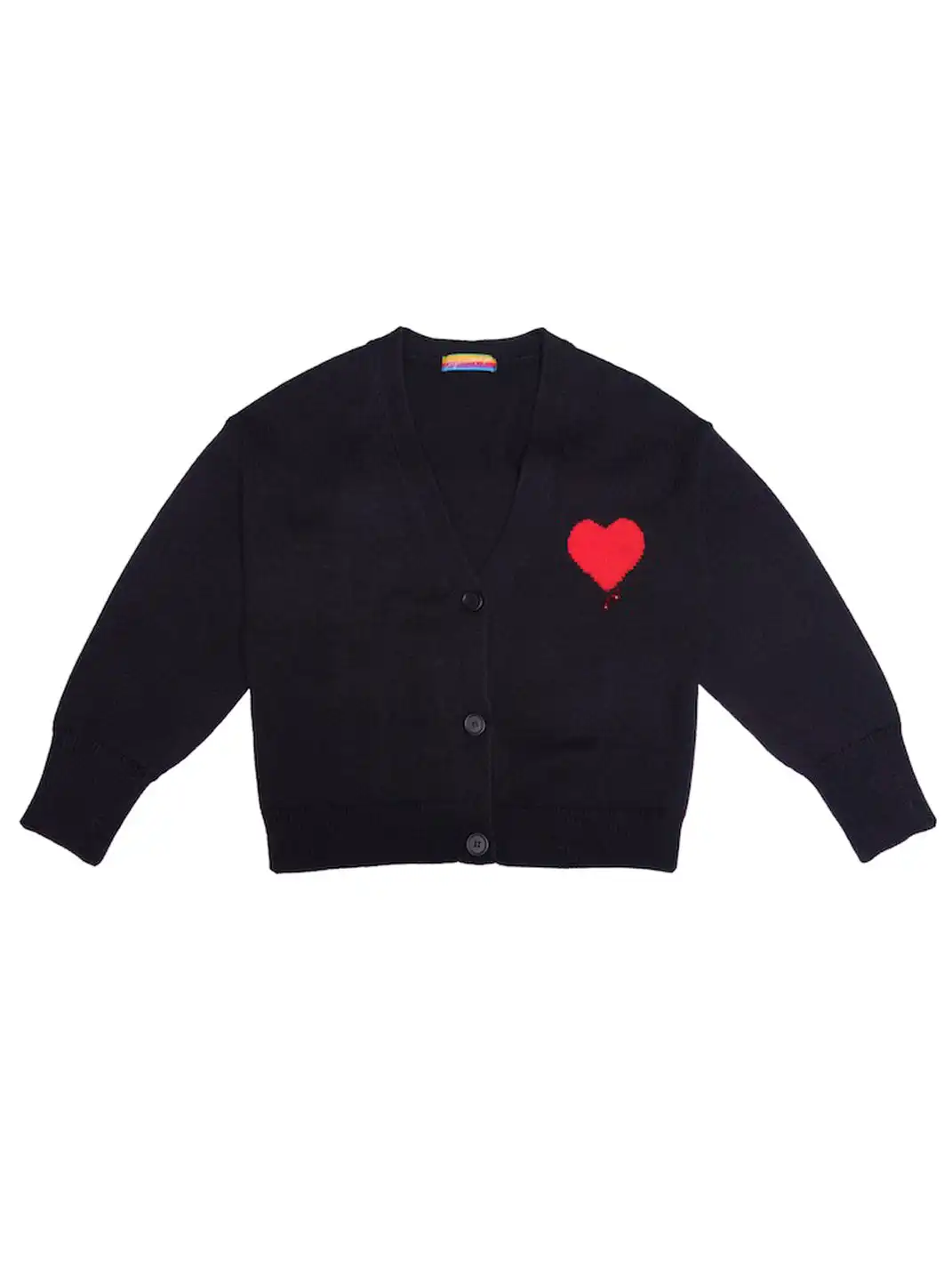 CLP | Black Heart Bead Embellished Casual Knit Sweater