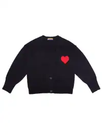 CLP | Black Heart Bead Embellished Casual Knit Sweater