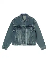 CLP | Frayed Edge Patchwork Design Denim Jacket