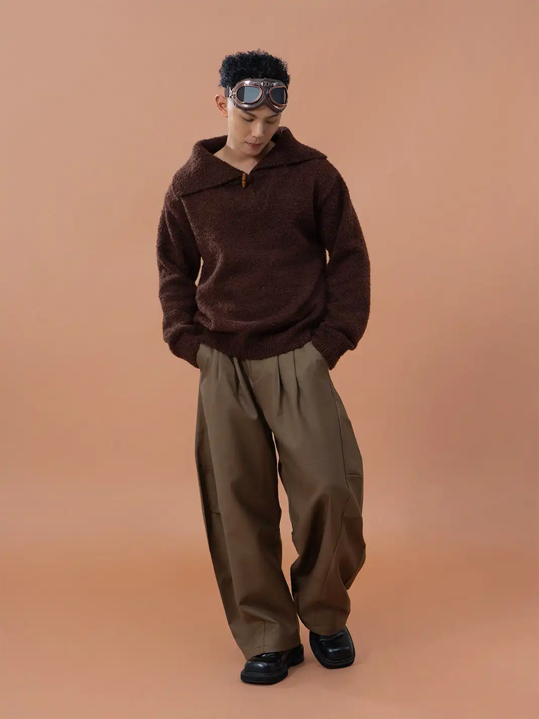 CLP | Stand Collar Turn-Down Collar Knit Sweater